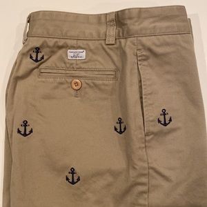 EUC VINEYARD VINES KHAKI Preppy NAUTICAL SHORTS Navy Blue Embroidered ANCHOR 10